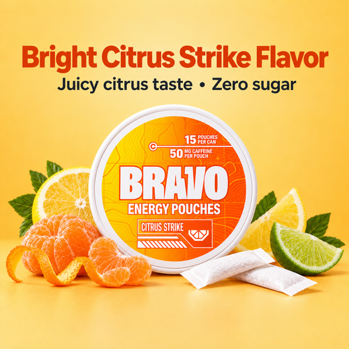 Bravo Energy Citrus Strike flavor headline