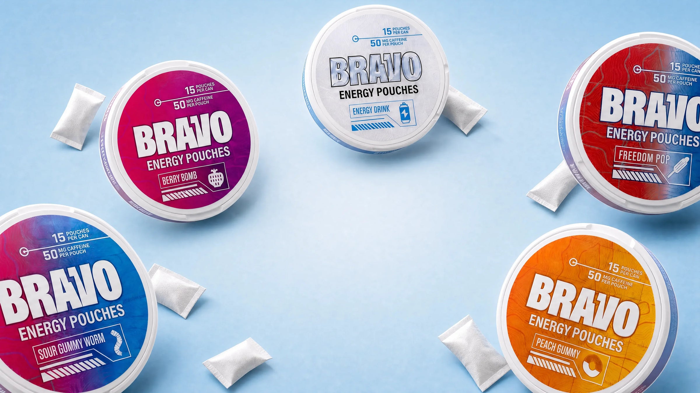 Bravo hero desktop - fewer pouches, bigger cans