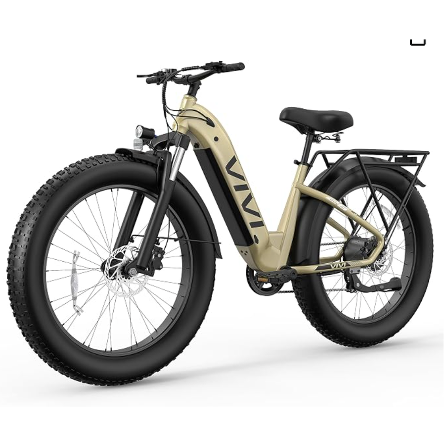 Vivi ACE07 Electric Fat Tire Bike (26x4.0, 750W Motor, Gold)